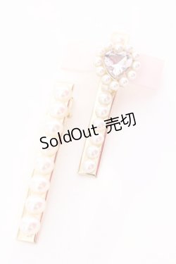 画像1: LIZ LISA / ハートパール2こセットクリップ  ピンク O-25-08-16-1035-LO-AC-IG-OS