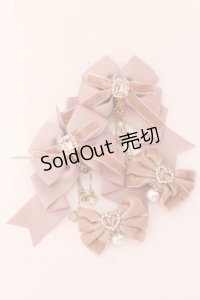 LIZ LISA / チェックリボン4つセットクリップ（無地）  ピンク O-25-08-16-1036-LO-ZA-OW-ZT394-F004