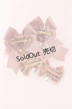 画像4: LIZ LISA / チェックリボン4つセットクリップ（無地）  ピンク O-25-08-16-1036-LO-ZA-OW-ZT394-F004