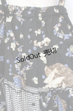 画像2: PINK HOUSE / ブルーベリーファームプリントパッチワークスカート  クロ O-25-08-16-063-LO-SK-OW-OS