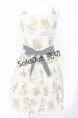 画像1: Jane Marple / アリスプリントのスクエアドレス M アイボリー O-25-08-16-006-JM-OP-IG-OS