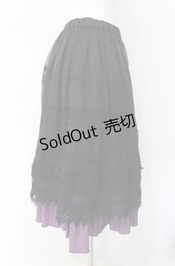 画像3: STEAM / ストライプ切り替えレースティアードスカート  ブラック×ピンク O-25-08-16-072-HN-SK-OW-OS