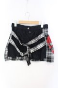 SEX POT ReVeNGe / チェックレイヤード風プリーツスカート  ブラック×ホワイト O-25-08-16-079-SP-SK-IG-OS