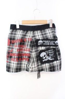 画像2: SEX POT ReVeNGe / チェックレイヤード風プリーツスカート  ブラック×ホワイト O-25-08-16-079-SP-SK-IG-OS