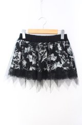 Drug Honey / スカルチェックプリントミニスカート  ブラック O-25-08-16-080-PU-SK-IG-OS