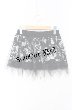 画像1: Drug Honey / スカルチェックプリントミニスカート  ブラック O-25-08-16-080-PU-SK-IG-ZY