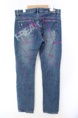 画像4: SEX POT ReVeNGe / ワッペン×ペンキ加工デニムパンツ L ブルー O-25-08-16-083-SP-PA-OW-OS
