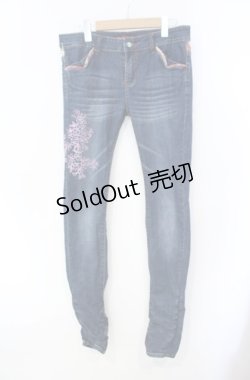 画像1: gouk / 桜ptデニムパンツ  インディゴ O-25-08-16-085-GO-PA-OW-OS