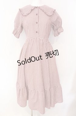 画像1: m petit by misako / AM*ギンガムCHKワンピース S アカ O-25-08-16-007-LO-OP-OW-OS