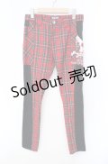 SEX POT ReVeNGe / 切り替えチェックパンツ  レッド×ブラック O-25-08-16-088-SP-PA-IG-OS
