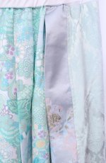 画像2: Qutie Frash / 和柄プリーツロンスカ  ミント O-25-08-16-092-QU-SK-IG-ZI (2)