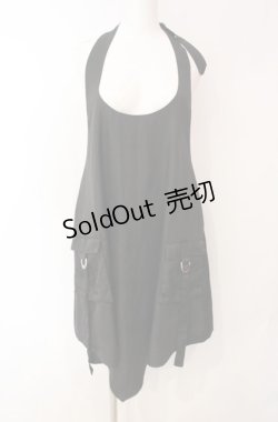 画像1: Drug Honey / ベルトネックエプロン  ブラック O-25-08-16-008-PU-OP-IG-OS