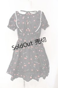 Honey Cinnamon / チェリー柄ワンピース  クロ O-25-08-16-096-LO-OP-IG-OS