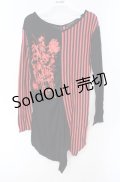 ALGONQUINS / ボーダー切り替えロングカットソー  ブラック×レッド O-25-08-16-098-AL-TO-IG-OS