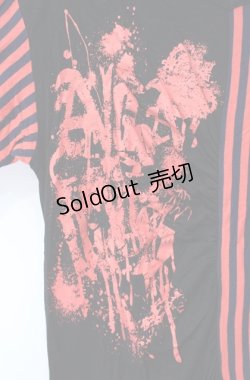 画像2: ALGONQUINS / ボーダー切り替えロングカットソー  ブラック×レッド O-25-08-16-098-AL-TO-IG-OS