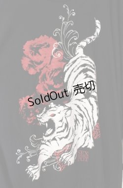 画像2: SEX POT ReVeNGe / TIGER & ROSE BIG SQUARE ロングスリーヴカットソー F ブラック×レッド O-25-08-16-099-SP-TO-IG-ZY