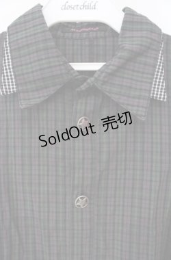 画像2: ALGONQUINS / チェックノースリーブAラインブラウス  グリーン系 O-25-08-16-102-AL-BL-IG-OS