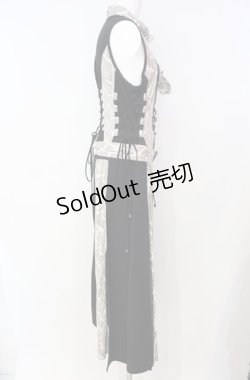 画像3: Qutie Frash / ベルトロングベスト  ブラック×ホワイト O-25-08-16-103-QU-TO-IG-OS
