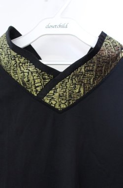 画像2: Qutie Frash / 着物衿インナータンク  ブラック×ゴールド O-25-08-16-106-QU-TO-IG-OS