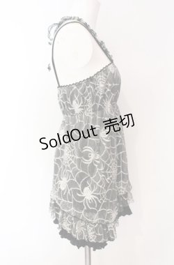 画像3: Qutie Frash / 蜘蛛メッシュホルターキャミソール【旧タグ】  ブラック×ホワイト O-25-08-16-009-QU-TO-OW-OS