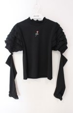 画像1: axes femme POETIQUE / アームカバー付フリル袖プルオーバー  クロ O-25-08-16-011-AX-TO-IG-ZH (1)