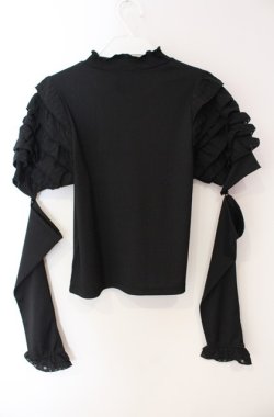画像4: axes femme POETIQUE / アームカバー付フリル袖プルオーバー  クロ O-25-08-16-011-AX-TO-IG-OS