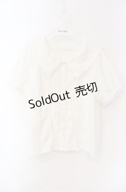 画像1: LIZ LISA / スカーフ衿刺繍ブラウス  オフ O-25-08-16-012-LO-BL-IG-OS