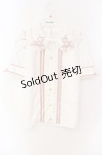 LIZ LISA / ツインリボンアクセサリーブラウス  シロ×ピンク O-25-08-16-014-LO-BL-IG-OS
