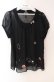 画像1: franche lippee black / エンブロイダリーブラウス  クロ O-25-08-16-016-LO-BL-IG-OS (1)