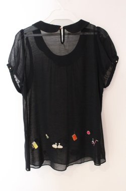 画像3: franche lippee black / エンブロイダリーブラウス  クロ O-25-08-16-016-LO-BL-IG-OS
