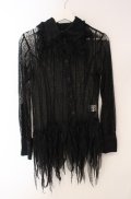 FRILL / 総レースランダムカットブラウス  ブラック O-25-08-16-021-HN-BL-OW-OS