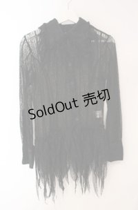 FRILL / 総レースランダムカットブラウス  ブラック O-25-08-16-021-HN-BL-OW-OS