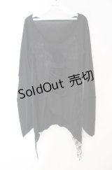 h.NAOTO / 異素材ドッキングアシメカットソー  ブラック O-25-08-16-024-HN-TO-OW-OS