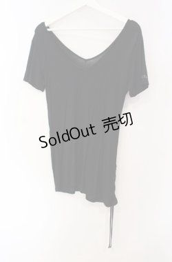 画像3: Sixh / メッシュ切り替えサイドギャザーカットソー  ブラック×ブルー O-25-08-16-027-HN-TO-OW-OS