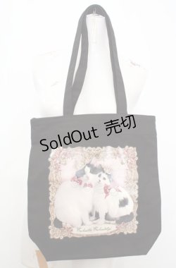 画像1: Enchantlic Enchantilly / ネコエルの肖像画トートバッグ  クロ O-25-08-17-004-LO-BG-OW-OS