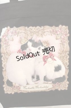 画像2: Enchantlic Enchantilly / ネコエルの肖像画トートバッグ  クロ O-25-08-17-004-LO-BG-OW-OS