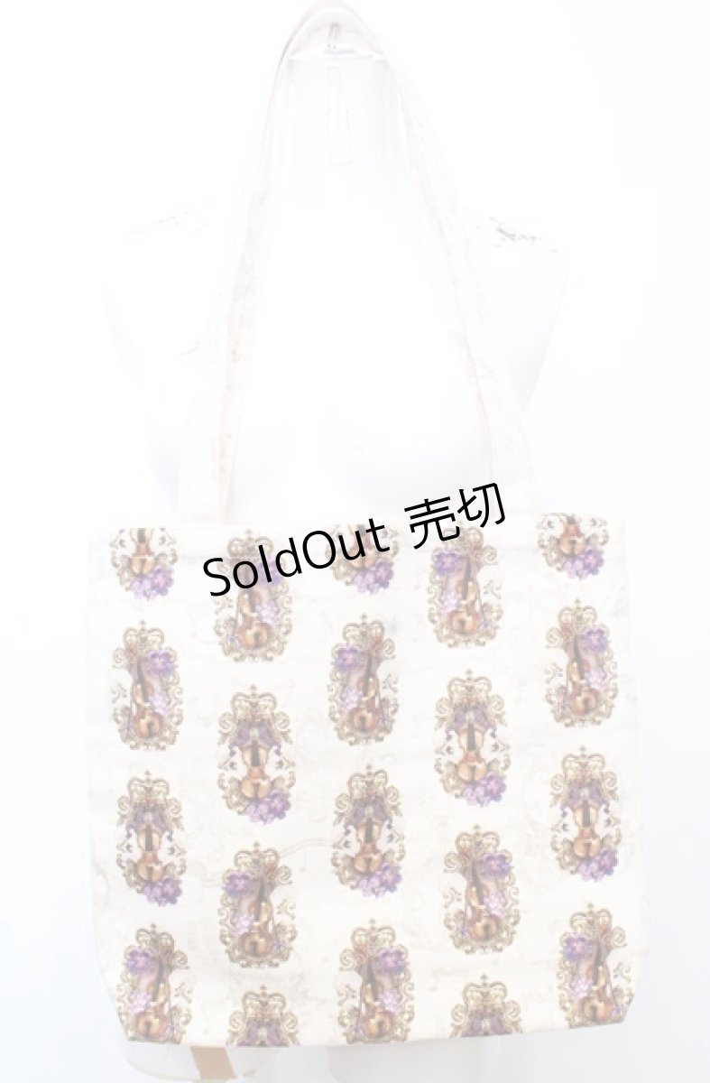 画像1: Enchantlic Enchantilly / ヴィオレッタへ捧ぐ ヴァイオリントートバッグ  アイボリー O-25-08-17-006-LO-BG-OW-ZTK021 (1)