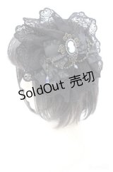 星屑すみれ / 十字架カメオ風ヘッドドレス  ブラック O-25-08-18-001-LO-AC-IG-OS