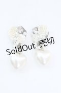 hanakabeads / ふっくらハートのコラージュピアス  オフ O-25-08-18-054-LO-AC-IG-OS