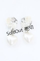 hanakabeads / ふっくらハートのコラージュピアス  オフ O-25-08-18-054-LO-AC-IG-OS