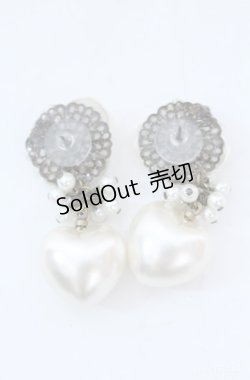 画像2: hanakabeads / ふっくらハートのコラージュピアス  オフ O-25-08-18-054-LO-AC-IG-OS