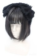 ATELIER　Ruby / ワイヤー入り総レースリボンカチューシャ  クロ O-25-08-18-006-EL-AC-IG-OS