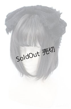 画像1: ATELIER　Ruby / ワイヤー入り総レースリボンカチューシャ  クロ O-25-08-18-006-EL-AC-IG-OS
