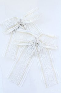 ATELIER PIERROT / Ribbon Cross Charm Clips　クリップ  シロ O-25-08-18-013-EL-AC-IG-OS