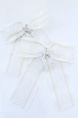 画像1: ATELIER PIERROT / Ribbon Cross Charm Clips　クリップ  シロ O-25-08-18-013-EL-AC-IG-OS