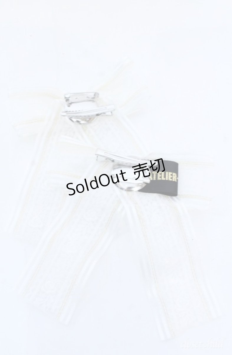 画像3: ATELIER PIERROT / Ribbon Cross Charm Clips　クリップ  シロ O-25-08-18-013-EL-AC-IG-ZT394-F006 (3)