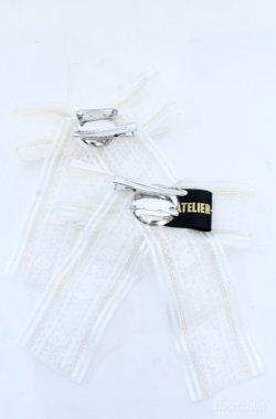 画像3: ATELIER PIERROT / Ribbon Cross Charm Clips　クリップ  シロ O-25-08-18-013-EL-AC-IG-OS