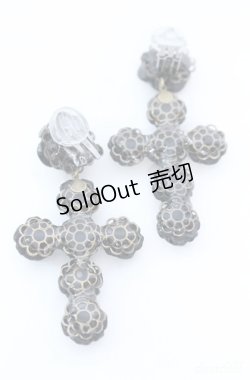 画像3: hanakabeads / 黒薔薇クロスのネックレスセット ピアス単品  ブラック O-25-08-18-017-LO-AC-IG-OS