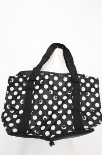INGEBORG / 水玉エコバッグ  クロ×シロ O-25-08-20-007-LO-BG-OW-OS