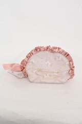 Maison de FLEUR / marron creamフリルラウンドポーチ  ピンク O-25-08-20-059-LO-ZA-OW-OS